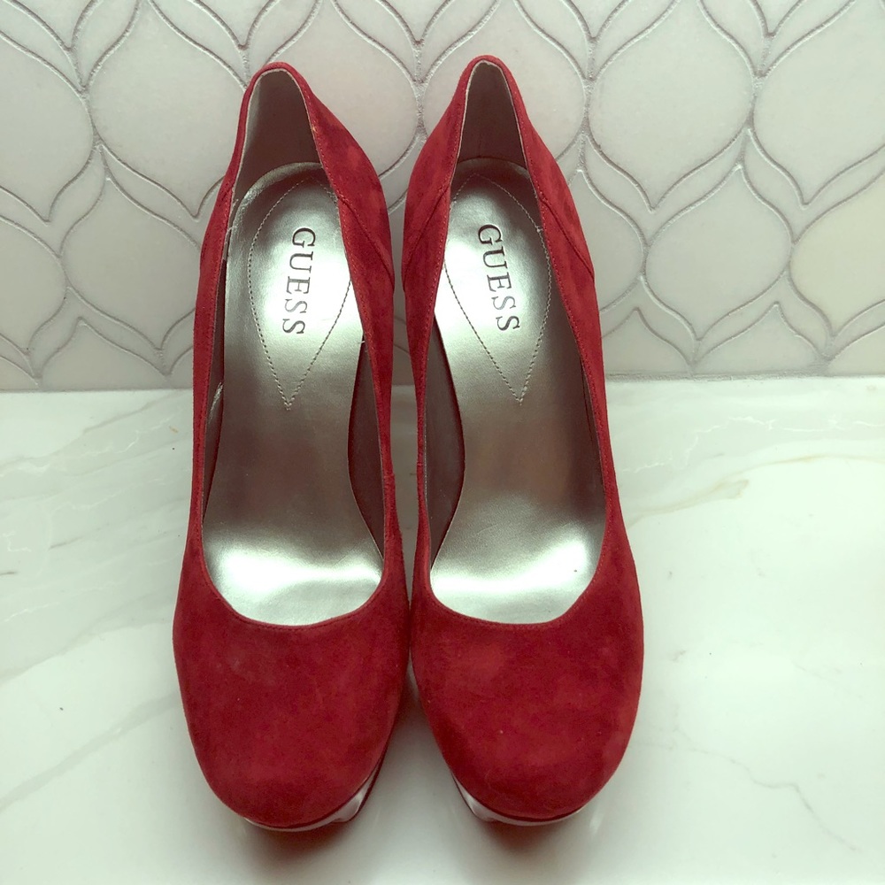 Guess Red Suede Heels